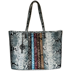 Badgley Mischka Multicolor Snakeskin Tote - NWT